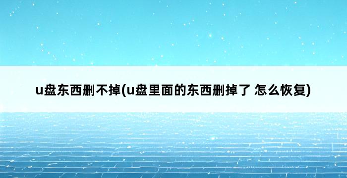 u盘东西删不掉(u盘里面的东西删掉了 怎么恢复) 